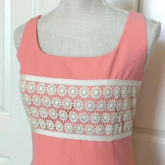 Moschino Pink Floral Lace Dress - Picture 2 of 11